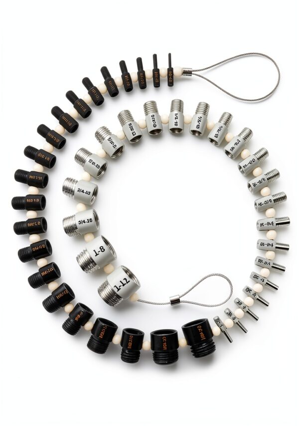 44Pcs Nut and Bolt Thread Checker,27 Standard & 23 Metric,44 Male/Female Thread Gauges,Bolt Size Finder,for Quickly Identify and Verify-0