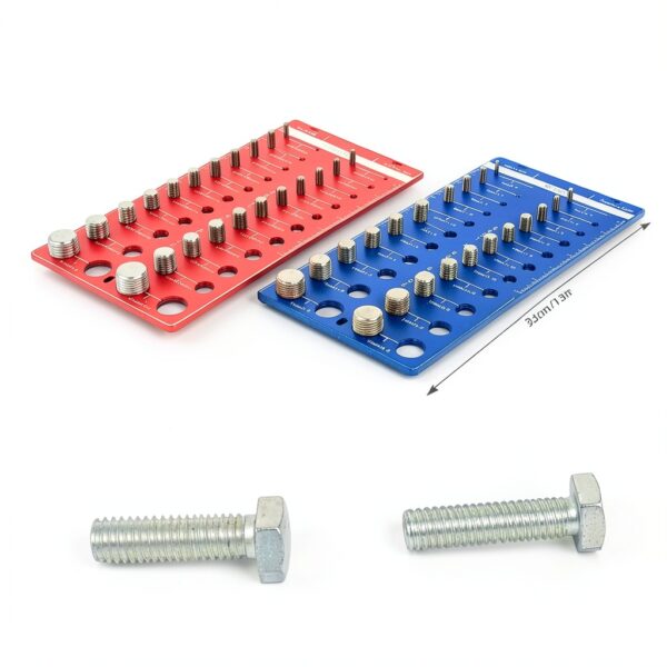 Nut and Bolt Thread Checker by Clonivent - 44 Size Aluminum Gauge-4