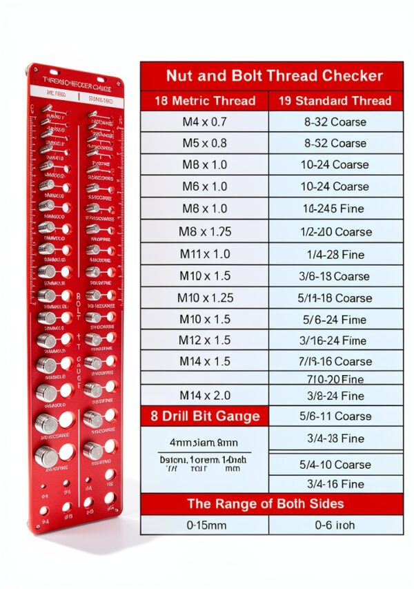 Thread Checker by Clatoon 42‑Nut & Bolt Gauge, 34 Sizes, Alloy-1