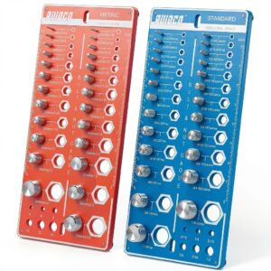 Nut and Bolt Thread Checker PUIOCO 62‑Size Standard & Metric Gauge-0