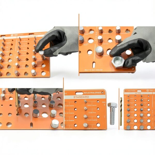 T&D 42 Holes Nut and Bolt Thread Checker Inch Gauge 8 Drill Bits-3
