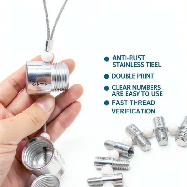 44Pcs Nut and Bolt Thread Checker,27 Standard & 23 Metric,44 Male/Female Thread Gauges,Bolt Size Finder,for Quickly Identify and Verify-4