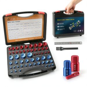 Thread Checker Set (55-Piece), Detachable Nut & Bolt Size Finder with Color-Coded Gauges, Bolt and nut Sizer, Ideal Gift for Mechanics, car Enthusiasts, DIYers, and Home Tool Kits-0