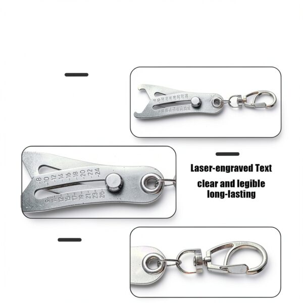Portable Bolt Size Finder RDGXAED 2PCS Thread Gauge Keychain Stainless-2