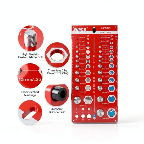 Nut and Bolt Thread Checker PUIOCO 62‑Size Standard & Metric Gauge-5