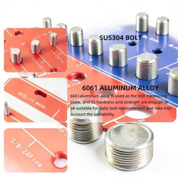 Nut and Bolt Thread Checker by Clonivent - 44 Size Aluminum Gauge-2