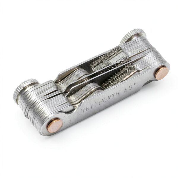 Professional Thread Gauge, 3-in-1 Thread Pitch Gauge: Metric 60°, Whitworth 55° & US SAE 60° Screw Gauge Set – Stainless Steel Thread Checker with Locking Device for Automotive, Workshop & Plumbing-3