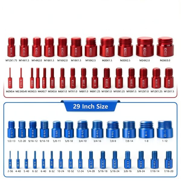 Thread Checker Set (55-Piece), Detachable Nut & Bolt Size Finder with Color-Coded Gauges, Bolt and nut Sizer, Ideal Gift for Mechanics, car Enthusiasts, DIYers, and Home Tool Kits-7