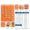 T&D 42 Holes Nut and Bolt Thread Checker Inch Gauge 8 Drill Bits-5