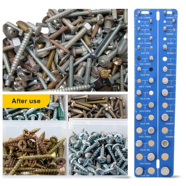 30 in 1 Nut and Bolt Thread Checker by Meaowera Standard and Metric-7