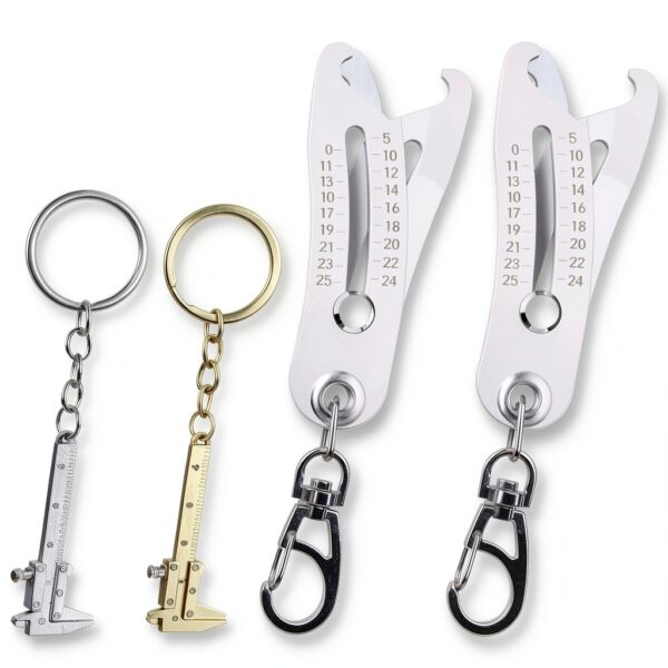2PCS Bolt Size Finder Keychain, Thread Checker Keychain, Precision Metric and SAE Thread Size Checker Tool, Nut and Bolt Sizer with Vernier Caliper for Fast Hand Accurate Measurement-6