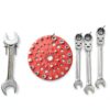 Nut and Bolt Thread Checker - 30 Standard and Metric Bolt Size Finder Bolt and Nut Identifier 15 Standard & 15 Metric Portable Thread Identifier Gauge with Hanging Hole (Circle Shape)-5